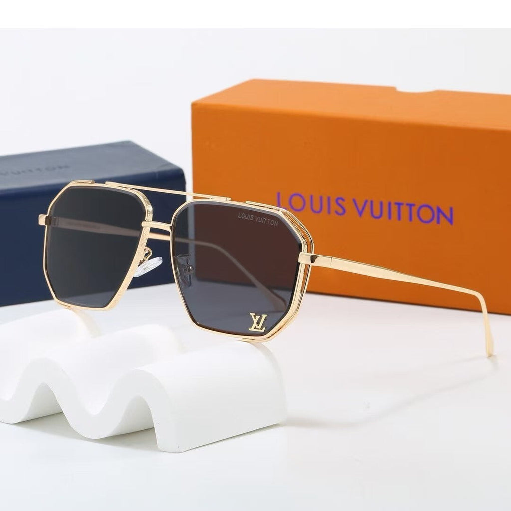 Louis vuitton Metal Double Bridge Polygonal Sunglasses Aviator