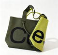 Two-Tone Knitted Letter Tote Bag, Large Capacity Casual Shoulder Handbag, Olive & Lime Green